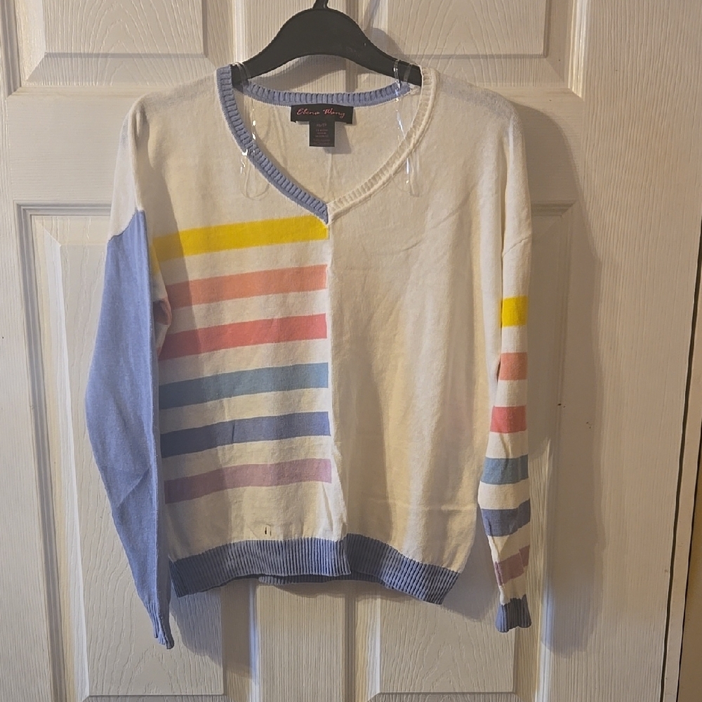 Colorful Striped V-Neck Sweater